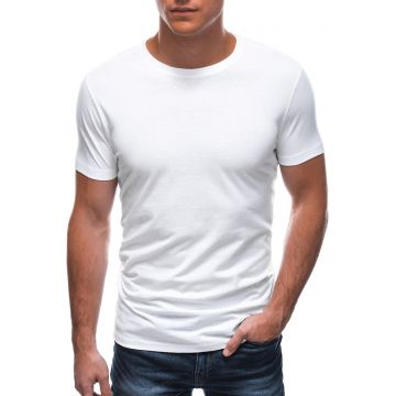Tricou din bumbac cu model uni - Alb optic