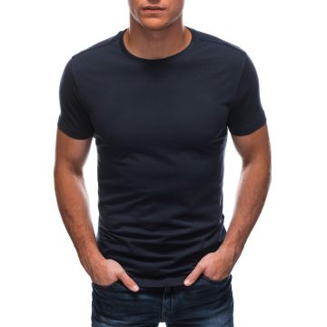 Tricou din bumbac cu model uni - Albastru ultramarin