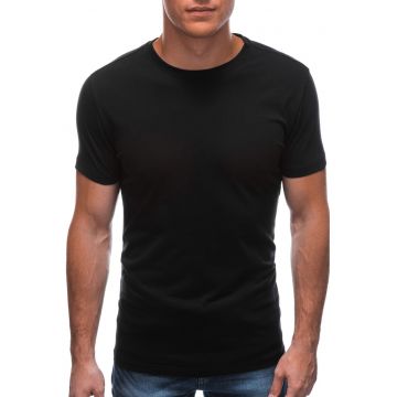 Tricou din bumbac cu model uni - Negru carbon