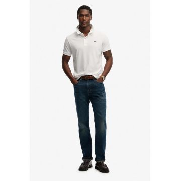 Tricou polo regular fit - Alb optic