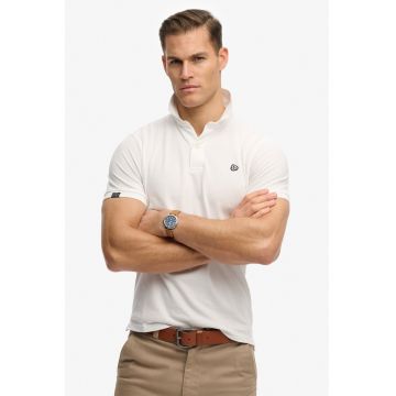 Tricou regular fit cu guler polo - Alb