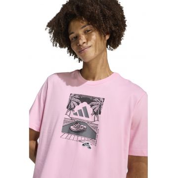 Tricou regular fit cu imprimeu grafic - Roz