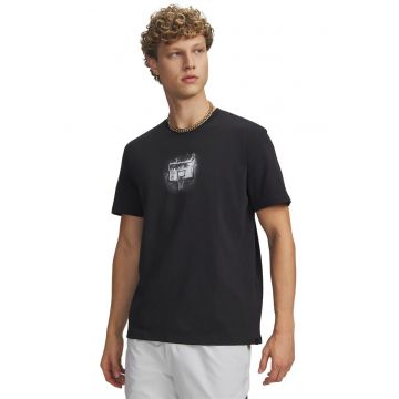 Tricou regular fit cu imprimeu text pentru baschet - Negru