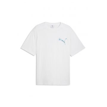 Tricou relaxed fit cu imprimeu pe spate X-Ray - Alb/Albastru marin