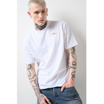 Tricou relaxed fit de bumbac organic Badge - Alb