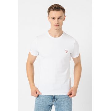 Tricou slim fit de bumbac - Alb