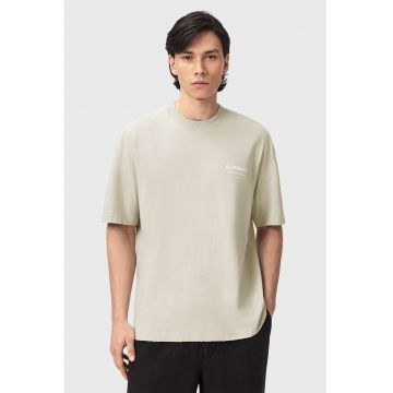 Tricou supradimensionat cu imprimeu text - Alb/Bej