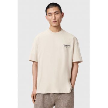 Tricou supradimensionat cu imprimeu text - Negru/Bej