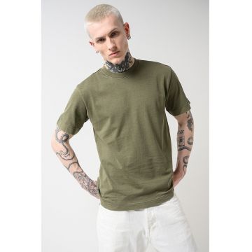 Tricou uni de bumbac organic - Verde masliniu