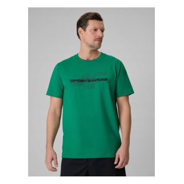 Tricou  verde - bumbac - imprimeu - Verde