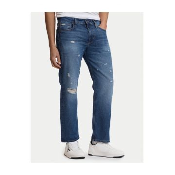 Blugi barbati -  bumbac - fermoar - albastru