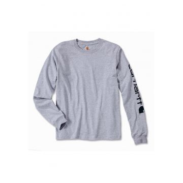 Bluza barbati gri cu maneca lunga cu logo  bumbac - Gri