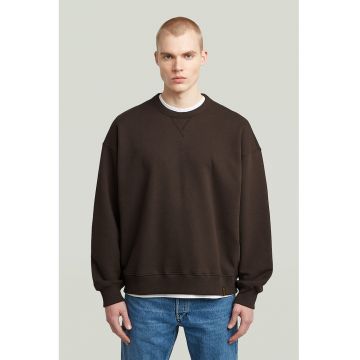Bluza de trening relaxed fit din bumbac organic - Maro inchis