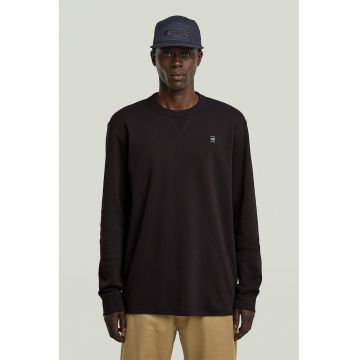 Bluza regular fit cu decolteu la baza gatului - Negru/Albastru deschis