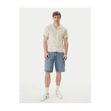 Camasa barbati -  carouri - bej - 79% viscoza - 21% poliester