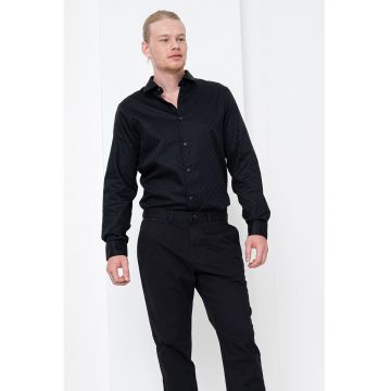 Camasa cu model logo - Negru