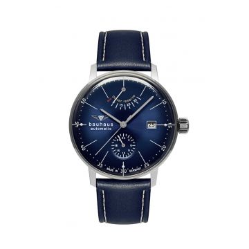 Ceas barbatesc  Bauhaus 20603 - 41mm - cadran granat - curea din piele 20mm - rezistent la apa 5 ATM