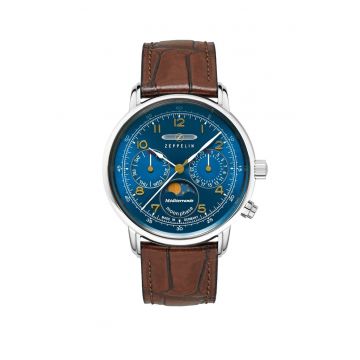 Ceas barbatesc  Ronda 706.1 - albastru - 36mm - curea din piele - rezistent la apa 5 ATM