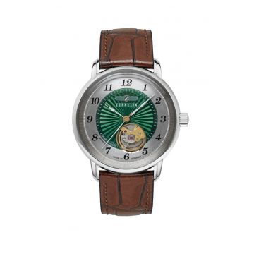 Ceas barbatesc  Zeppelin Friedrichshafen 85672 - 36mm - argintie - curea din piele - WR 5ATM