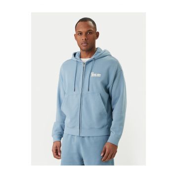 Hanorac barbati -  fermoar - albastru - bumbac