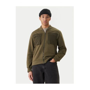 Hanorac barbati - Raw - fermoar - verde - bumbac organic - Verde