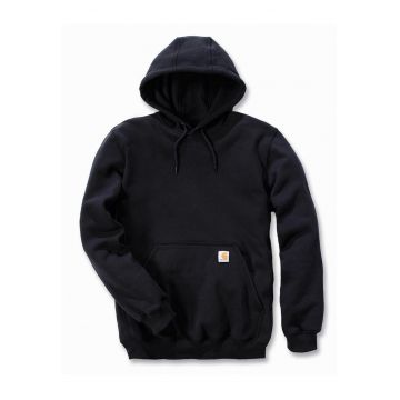 Hanorac cu gluga pentru barbati  greutate medie negru bumbac -