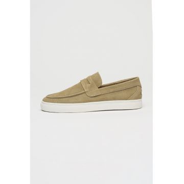 Mocasini din piele intoarsa - Verde sparanghel