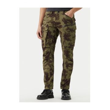 Pantaloni barbati -  bumbac - fermoar - camuflaj verde -
