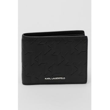 Portofel pliabi din piele - Negru