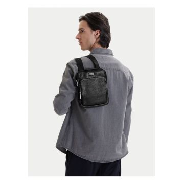 Saszetka barbati -  piele ecologica - negru - One Size INTL