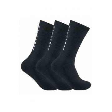 Set 3 perechi sosete barbati -  Poliester - Negru -