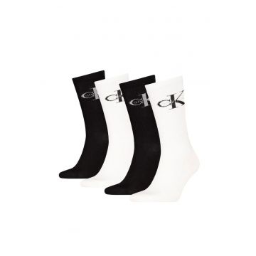 Set 4 perechi sosete lungi  Alb - Negru - Alb | Negru