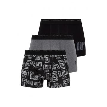 Set de boxeri - 3 perechi - Negru/Gri melange