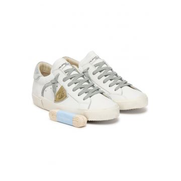 Tenisi barbati -  piele naturala - multicolor - cu sireturi suplimentare
