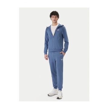 Trening Barbati  din bumbac cu fermoar - Albastru