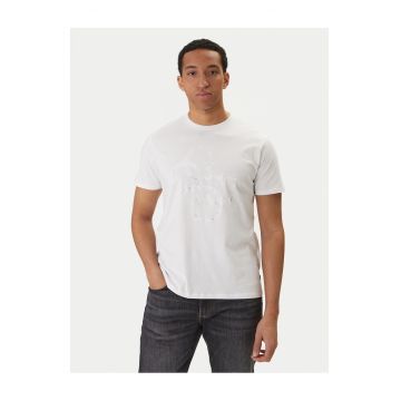 Tricou barbati -  bumbac - alb - stil clasic