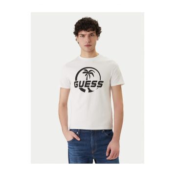 Tricou barbati  bumbac/elastan - slim fit - alb