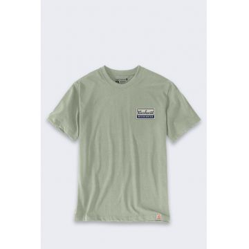 Tricou barbati  Script Patch - croiala lejera - verde - bumbac si poliester