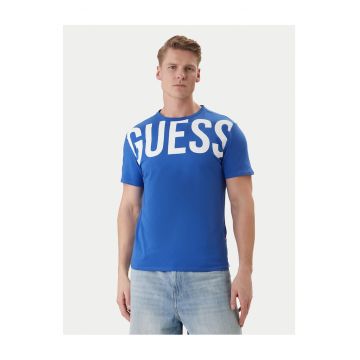 Tricou barbati -  slim fit - albastru - bumbac