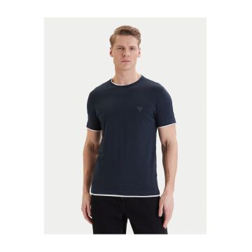 Tricou barbati -  slim fit - bumbac - albastru