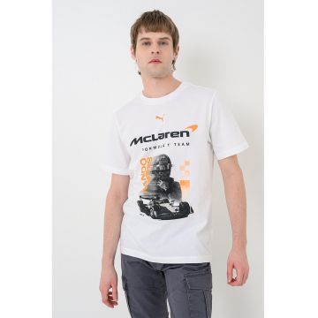 Tricou cu decolteu la baza gatului McLaren F1 - Alb/Negru/Portocaliu