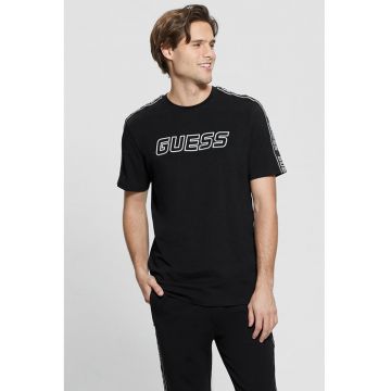 Tricou cu decolteu rotund pentru fitness - Alb/Negru