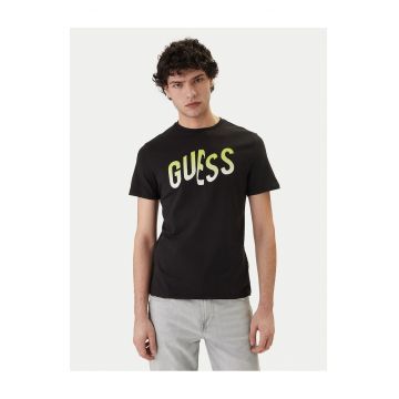 Tricou de barbati -  slim fit - negru - din bumbac