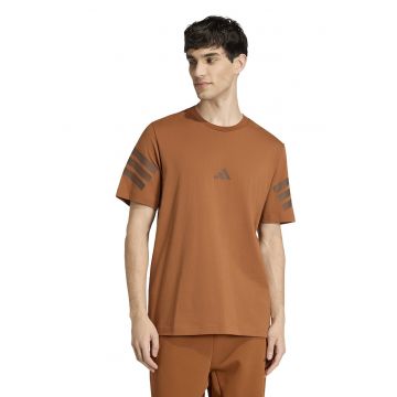 Tricou din bumbac cu 3 dungi Future Icons - Maro