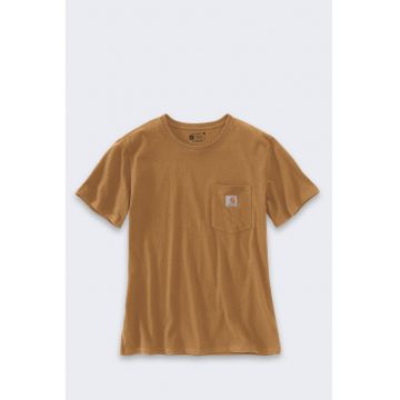 Tricou  Heavyweight K87 - croiala lejera - buzunar - maro - bumbac