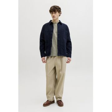 Tricou in dungi cu decolteu la baza gatului - Alb/Verde