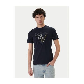 Tricou pentru barbati -  slim fit - bleumarin - bumbac