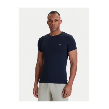Tricou  Slim fit - Bleumarin - Bumbac -