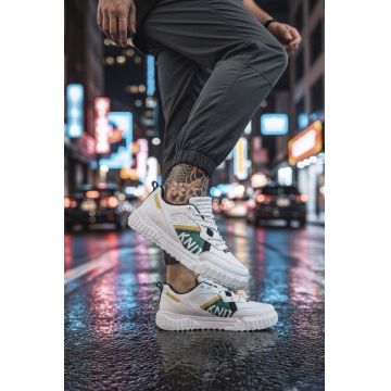 Adidasi barbati albi cu verde 93