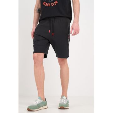 Bermude de trening cu imprimeu logo - Rosu/Negru